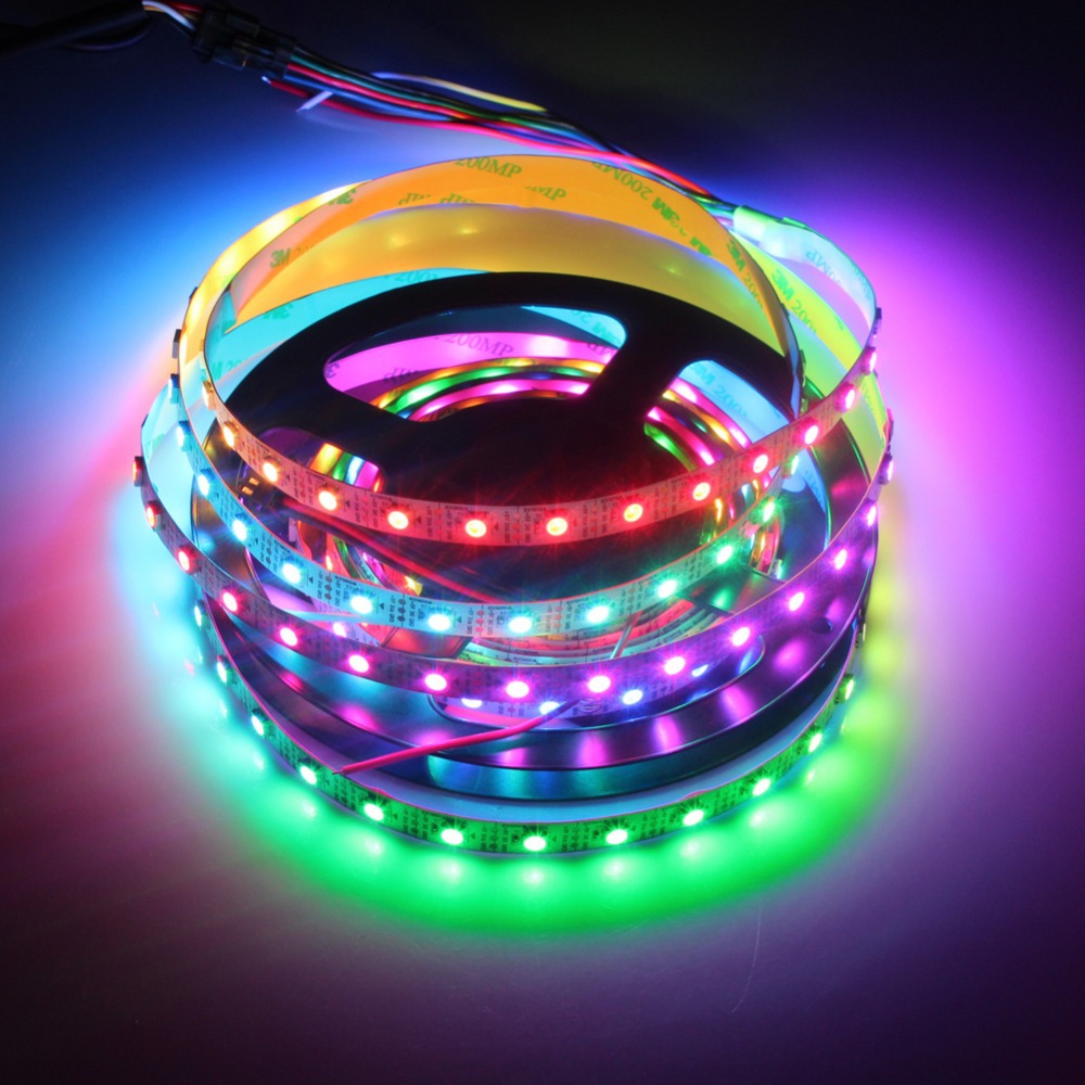 WS2812B DC5V Series Flexible LED Strip Lights, Programmable Pixel Full Color Chasing, Indoor Use, 300LEDs 16.4ft Per Reel By Sale WS2812B DC5V Series Flexible LED Strip Lights, Programmable Pixel Full Color Chasing, Indoor Use, 300LEDs 16.4ft Per Reel By Sale